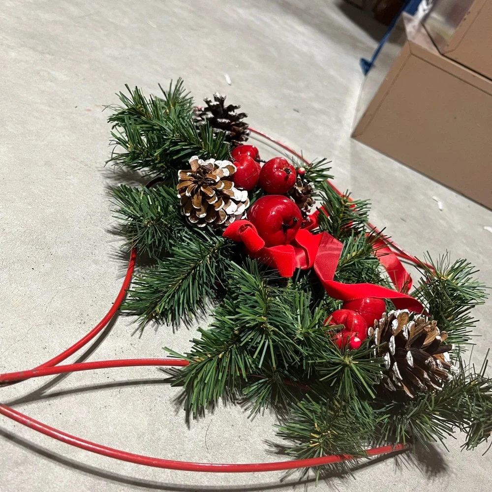 Holiday Bell Wreath with Red and Green Accents
